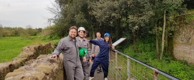 People in archeological site