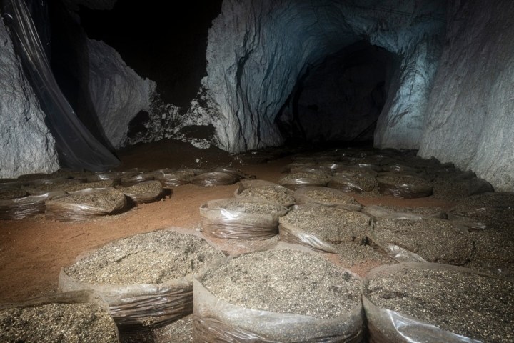 a close up of a rock