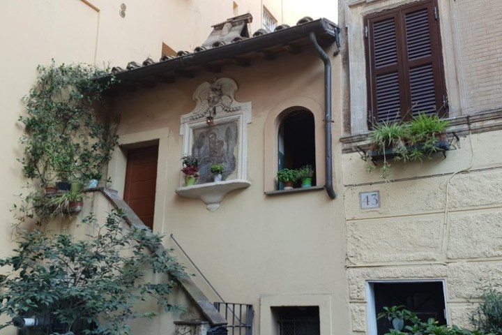 a fireplace in front of a house